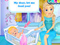 Frozen Elsa and Jack Frost have finally put their baby to bed. But looks like he needs to be fed again! Help Elsa to feed the baby, heal his stomach pain and change his diaper. The frozen family will be really gretaful to you!
